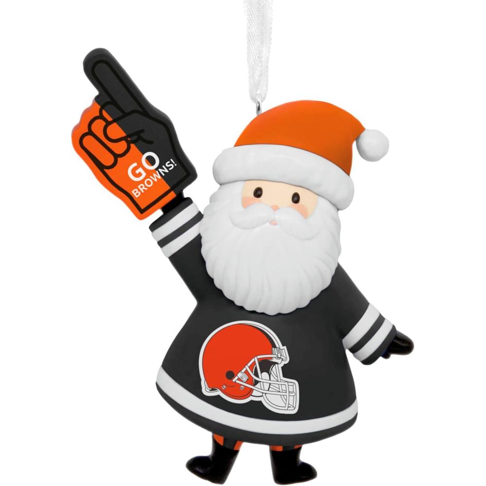 imageHallmark NFL Cleveland Browns Santa Fan Christmas Ornament Gifts for Sports Fans