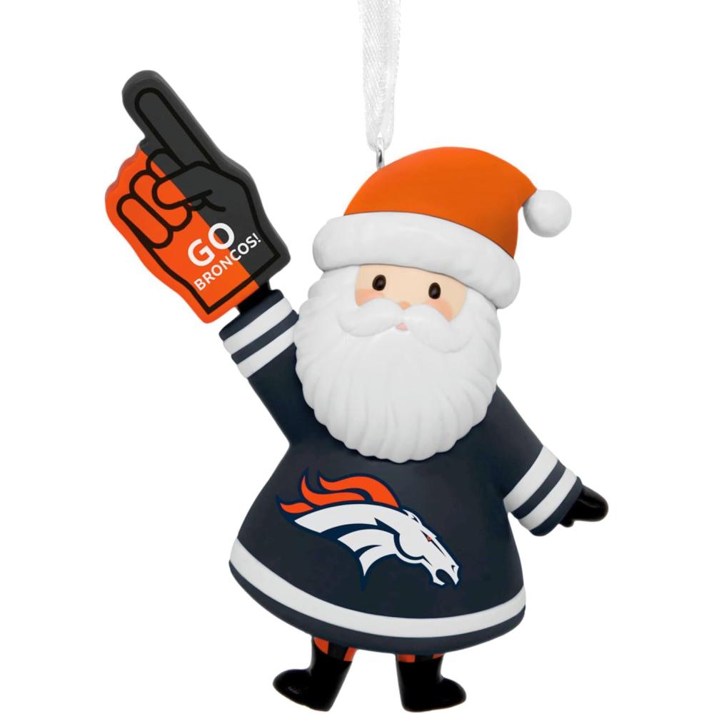 imageHallmark NFL Denver Broncos Santa Fan Christmas Ornament Gifts for Sports Fans