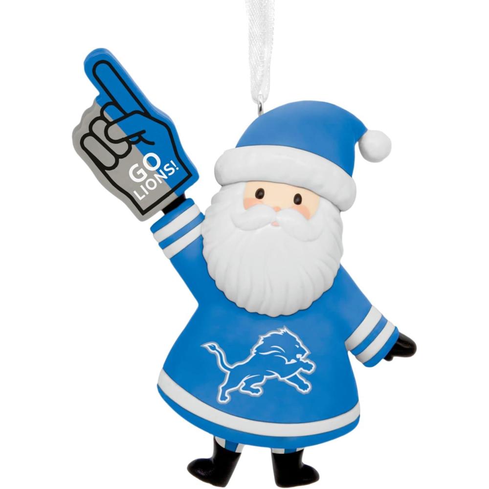 imageHallmark NFL Detroit Lions Santa Fan Christmas Ornament Gifts for Sports Fans