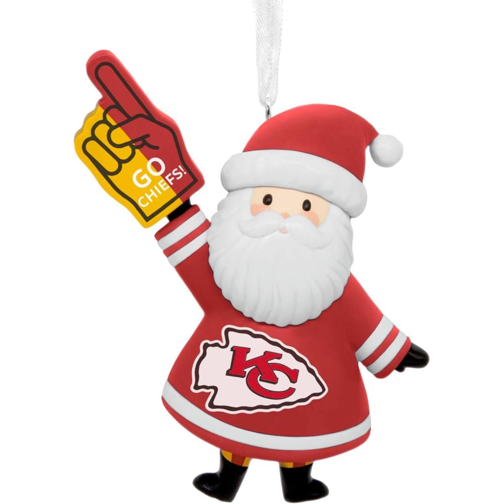 imageHallmark NFL Kansas City Chiefs Santa Fan Christmas Ornament Gifts for Sports Fans