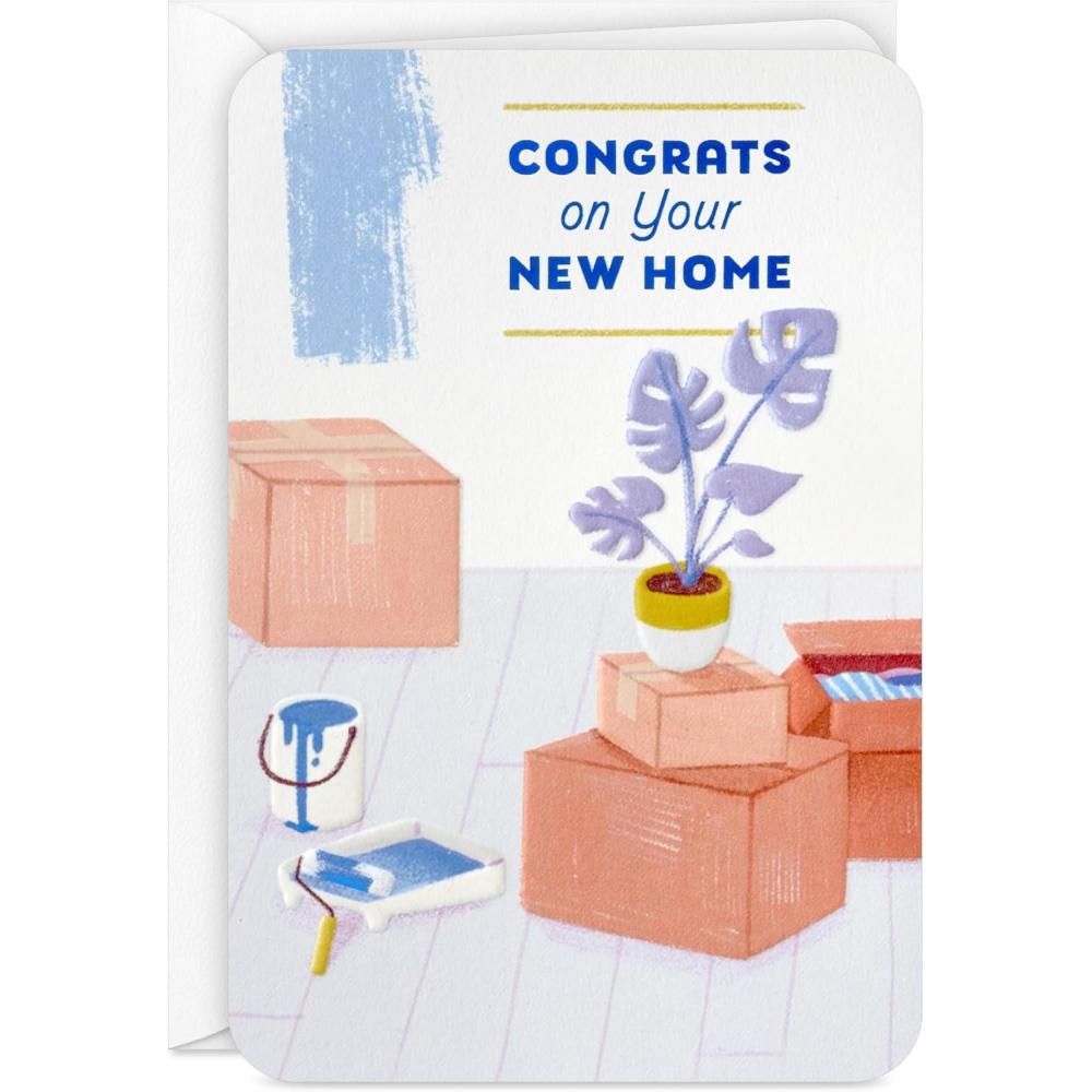 imageHallmark New Home Greeting Card Boxes Paint and Plants Housewarming Card for Friends Siblings Coworkers RelativesPaint and Plants