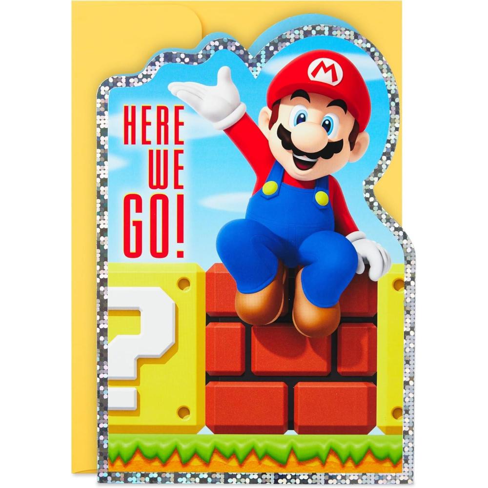 imageHallmark Nintendo Super Mario Bros Birthday Card New Level of Fun for Kids Teens Gamers