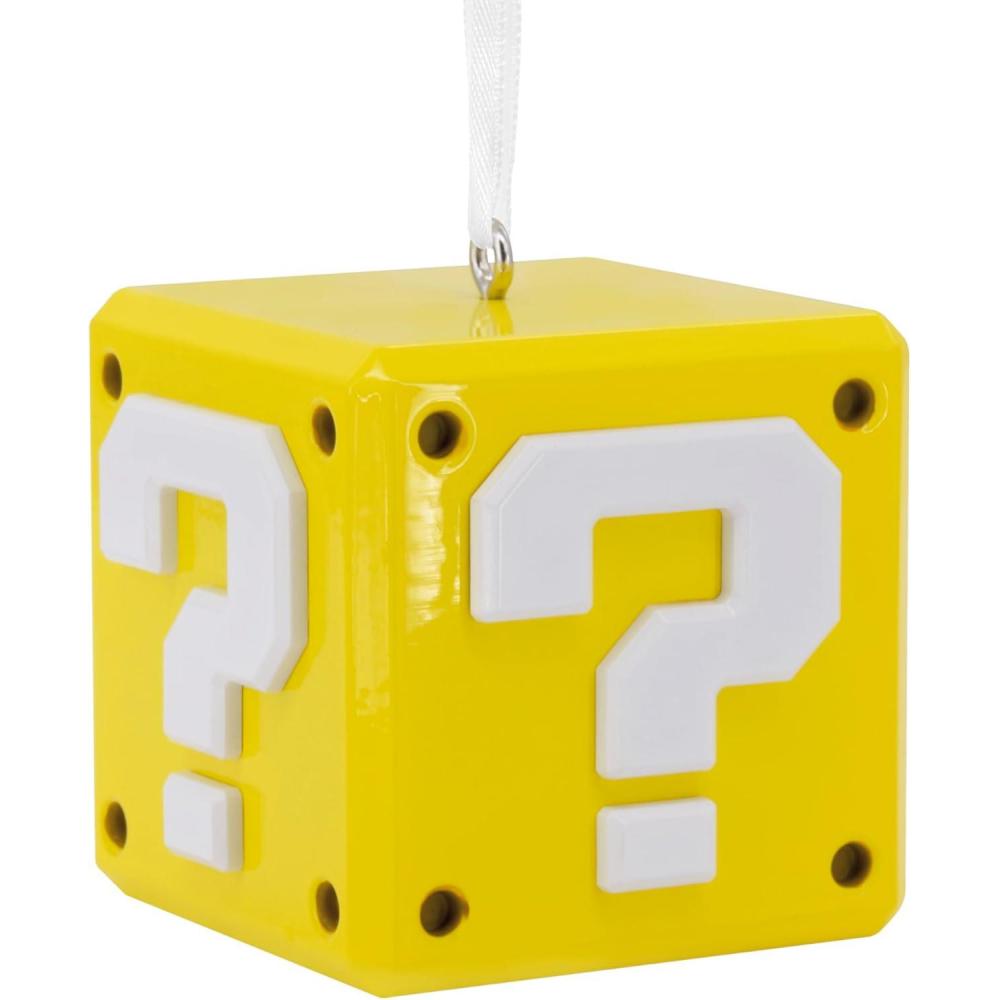 imageHallmark Nintendo Super Mario Mini Christmas Ornaments Shatterproof Set of 6Question Box