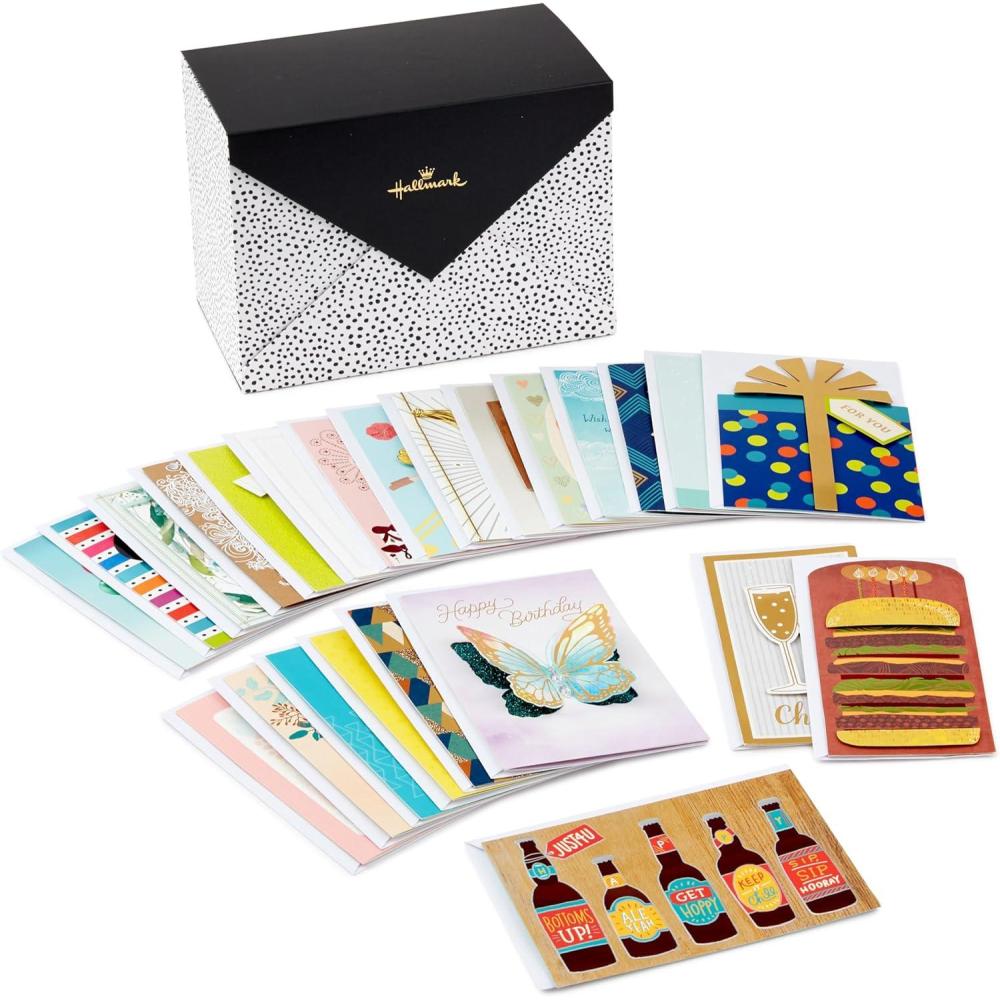 imageHallmark Pack of 24 Handmade Assorted Boxed Greeting Cards Painted DotsBirthday Baby Shower Wedding Sympathy Thinking of You Thank You Cards