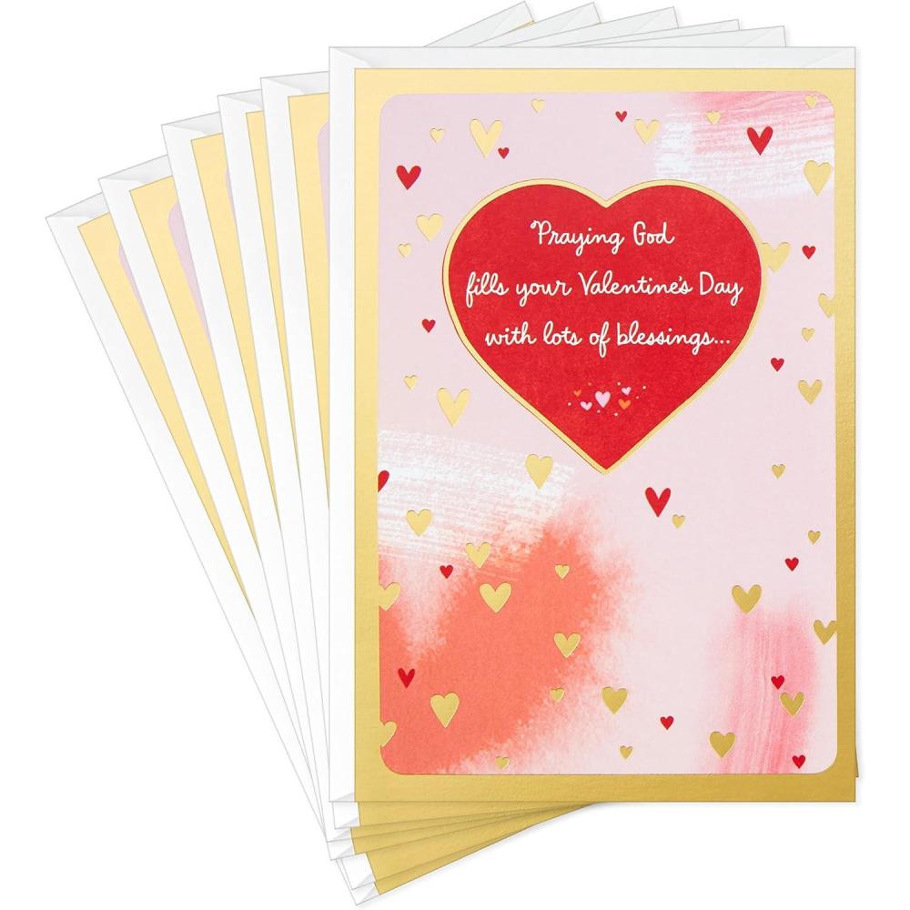 imageHallmark Pack of Valentines Day Cards Roses 6 Valentines Day Cards with EnvelopesLots of Blessings  6 Cards with Envelopes