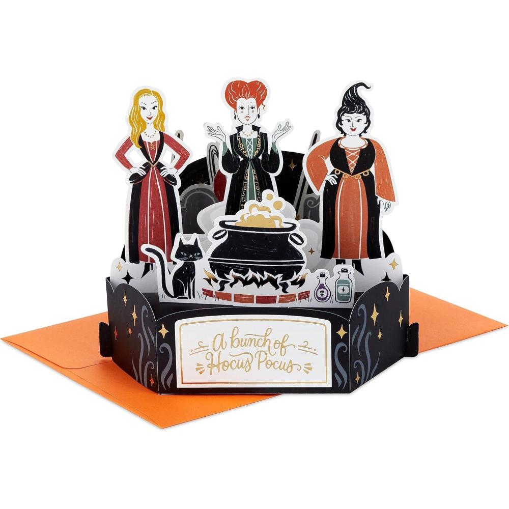 imageHallmark Paper Wonder Disney Hocus Pocus Pop Up Card Sanderson Sisters for Birthdays Halloween Any Occasion