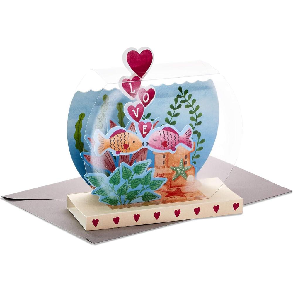 imageHallmark Paper Wonder Displayable Pop Up Anniversary Card GoldfishGoldfish