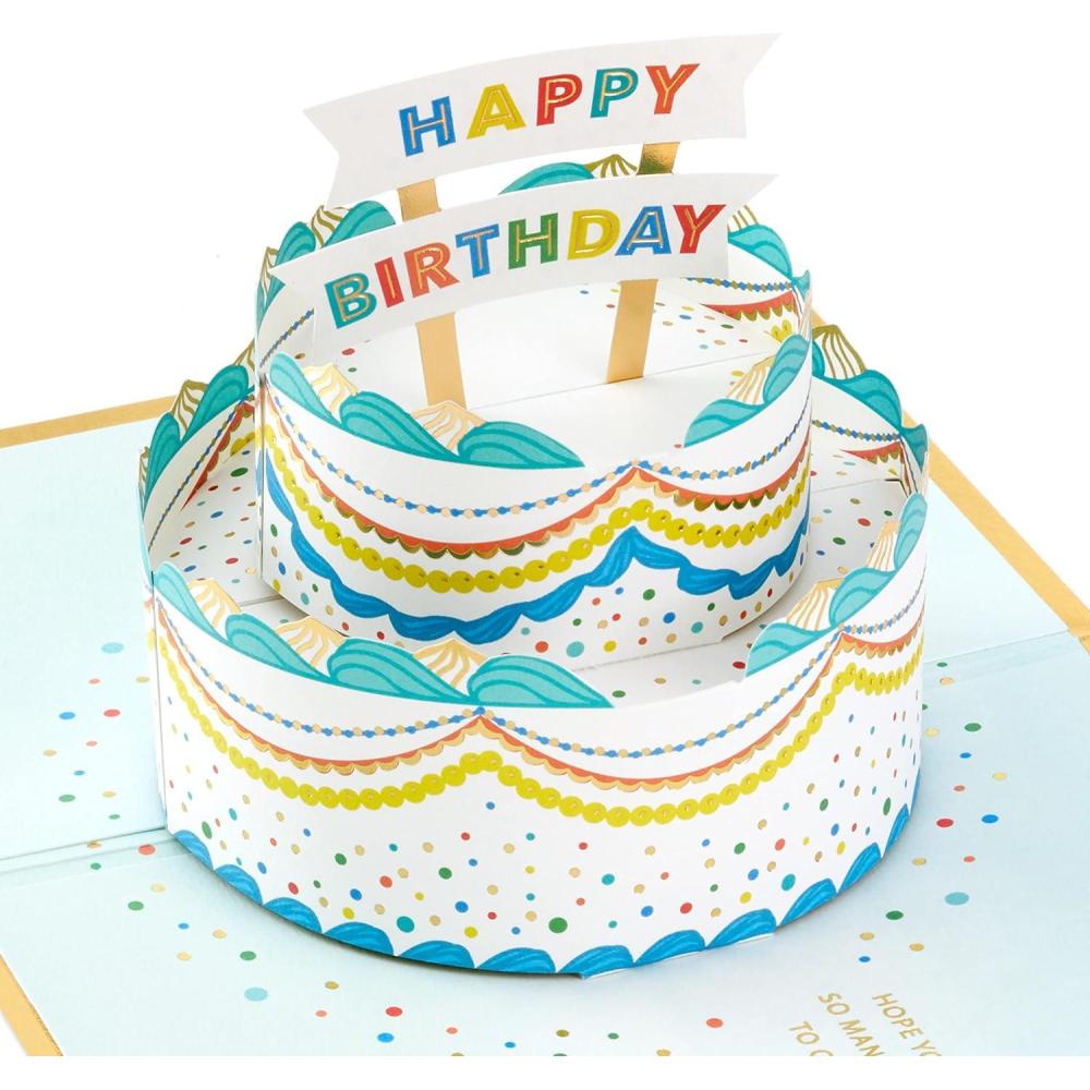 imageHallmark Paper Wonder Displayable Pop Up Birthday Card Birthday CakeCelebrating You Birthday Cake
