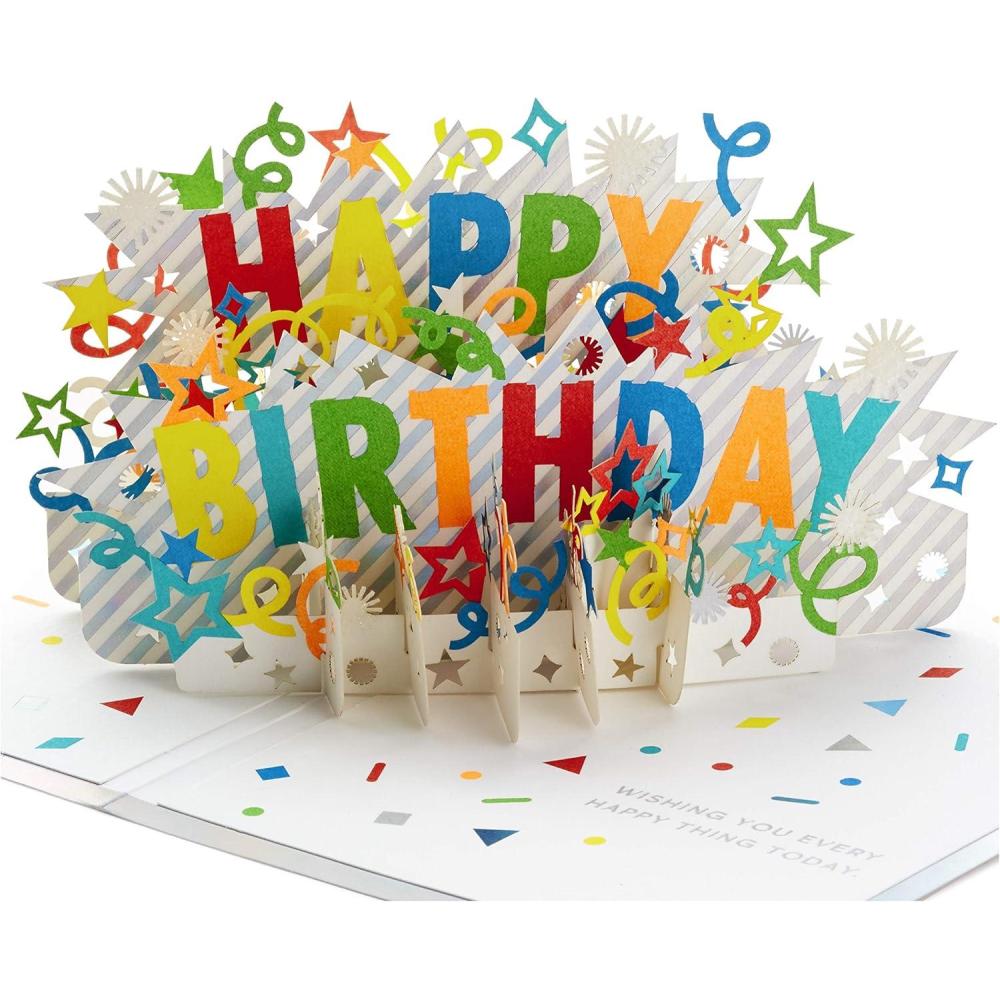 imageHallmark Paper Wonder Displayable Pop Up Birthday Card Birthday CakePop Up  Happy Birthday