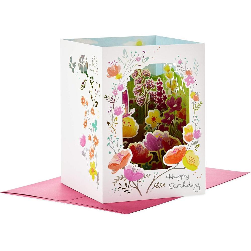 imageHallmark Paper Wonder Displayable Pop Up Birthday Card for Her Beautiful Butterflies and Flowers