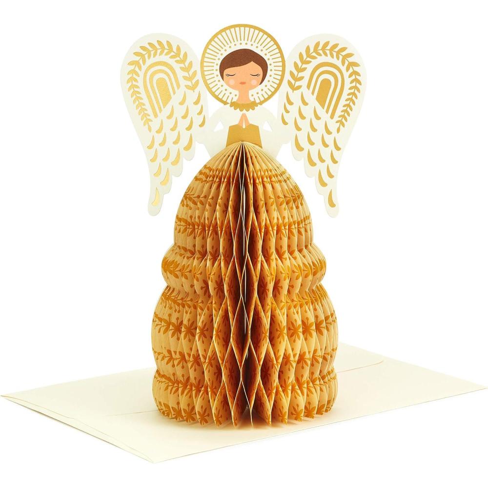 imageHallmark Paper Wonder Displayable Pop Up Honeycomb Christmas Card AngelPop Up  Angel