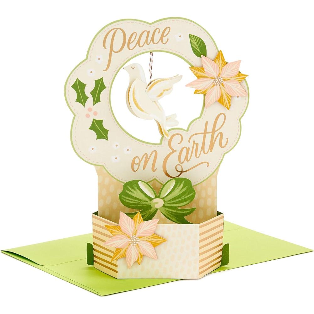 imageHallmark Paper Wonder Displayable Pop Up Honeycomb Christmas Card AngelPop Up  Peace on Earth