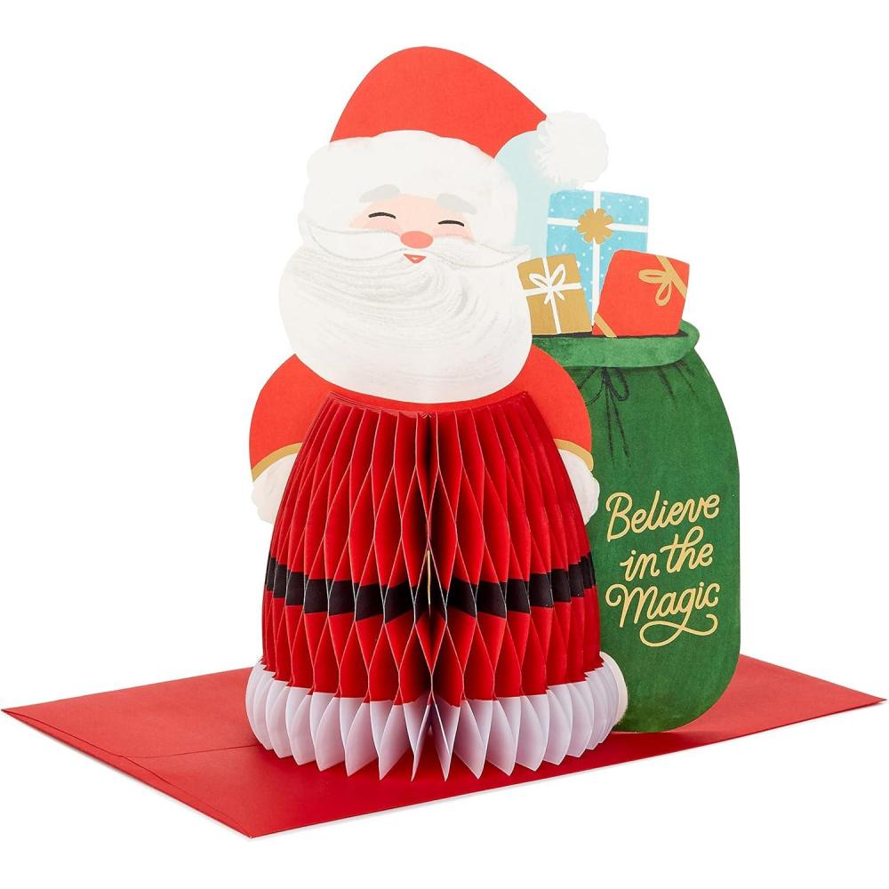imageHallmark Paper Wonder Displayable Pop Up Honeycomb Christmas Card Santa ClausHoneycomb Santa Claus