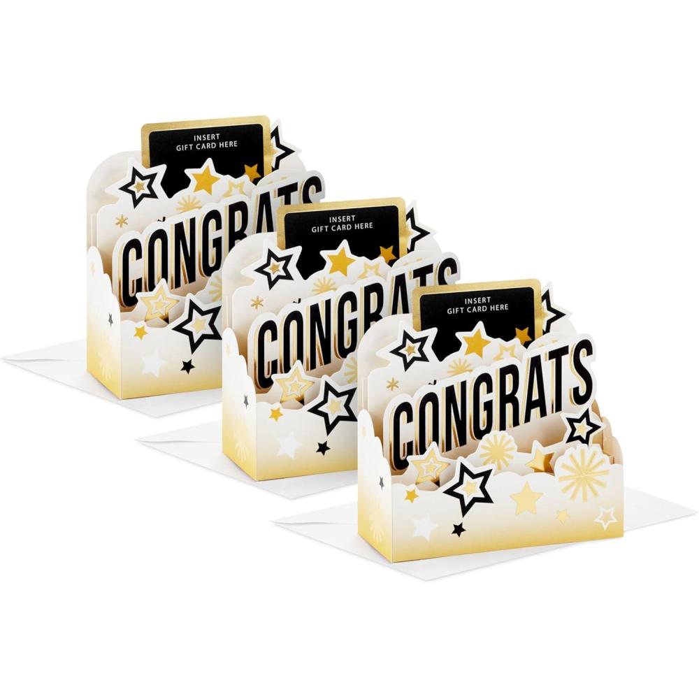 imageHallmark Paper Wonder Mini Pop Up Graduation Gift Card Holders 3 Money Holder Cards with EnvelopesGraduation  Mini Pop Up Gift Card Holders