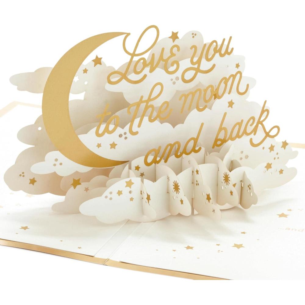 imageHallmark Paper Wonder Musical 3D PopUp Valentines Day Card With Motion Happy Heart DayPop Up  Moon and Back
