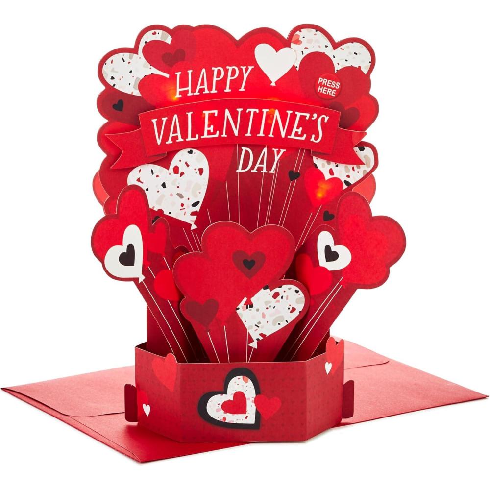 imageHallmark Paper Wonder Musical 3D PopUp Valentines Day Card With Motion Happy Heart DayPop Up Hearts  Plays Happy by Pharrell Williams