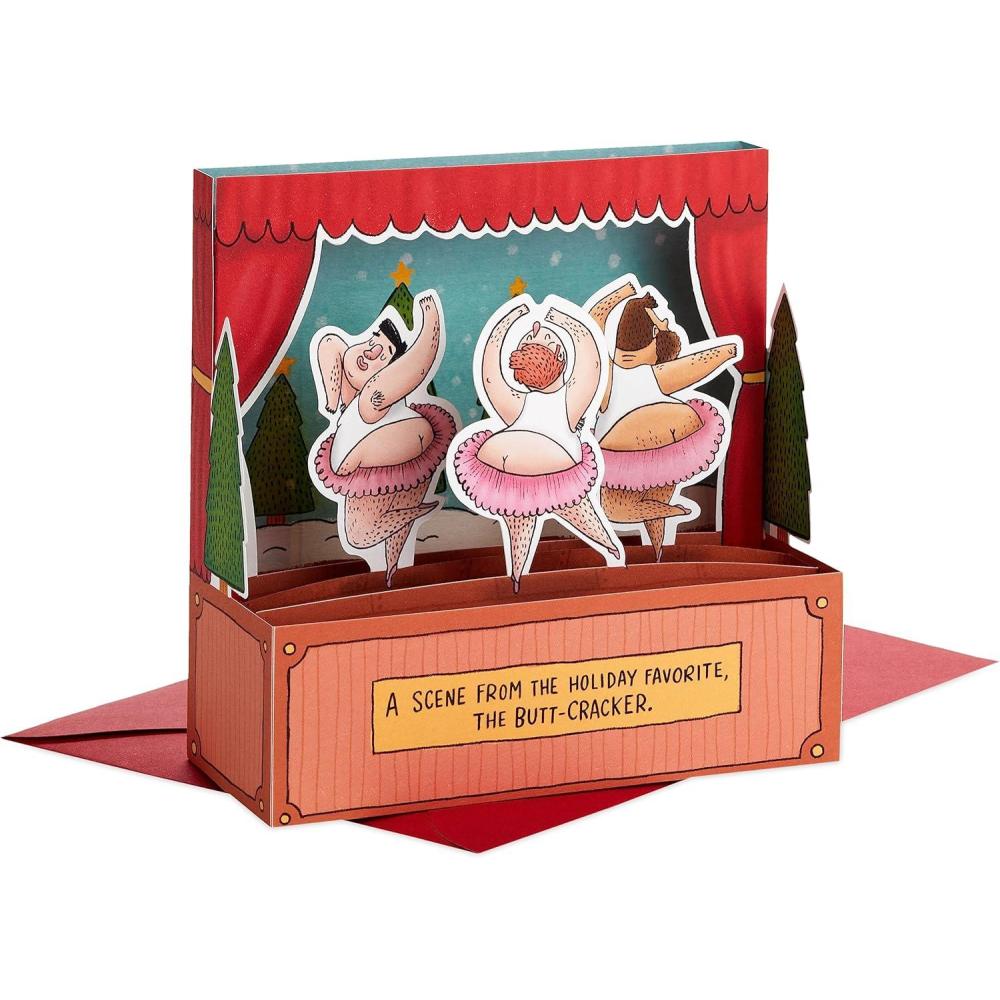 imageHallmark Paper Wonder Shoebox Funny Pop Up Christmas Card Butt CrackerButt Cracker  Funny Pop Up Card