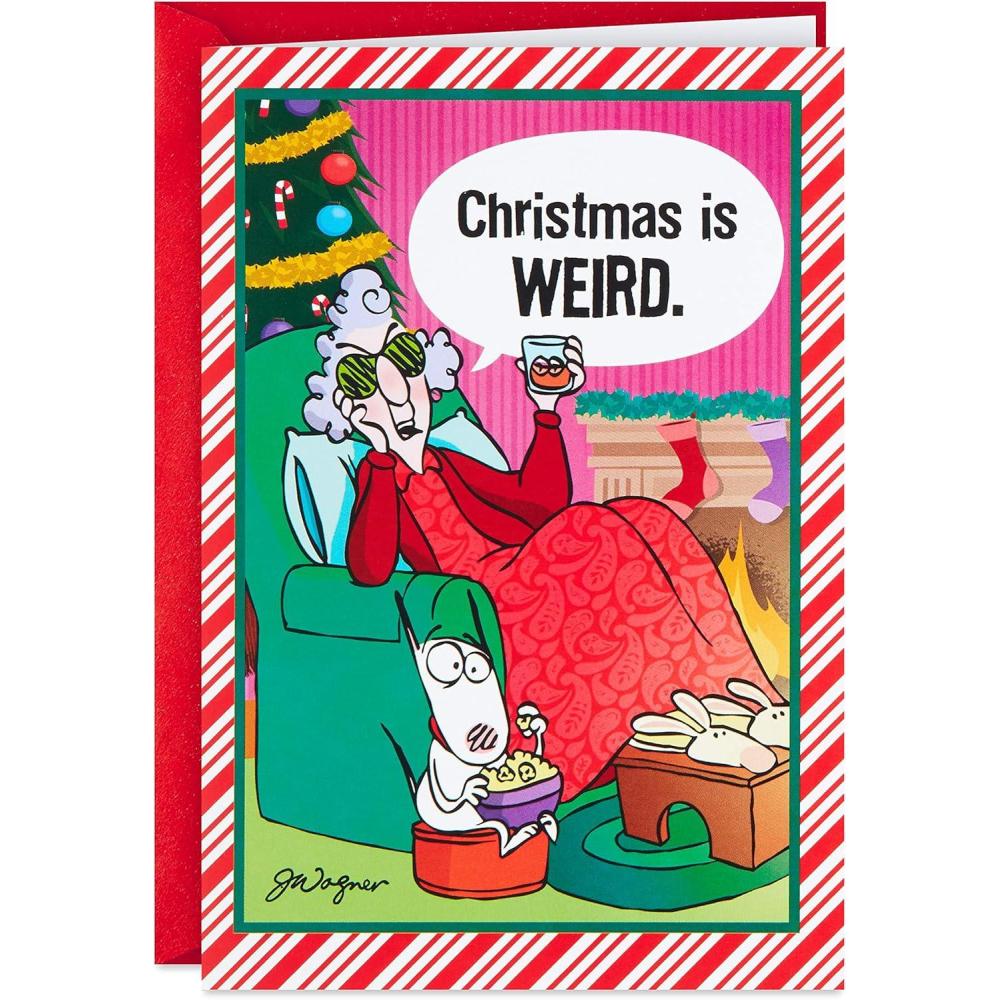 imageHallmark Paper Wonder Shoebox Funny Pop Up Christmas Card Christmas Cod FishFunny Maxine  Christmas is Weird Card