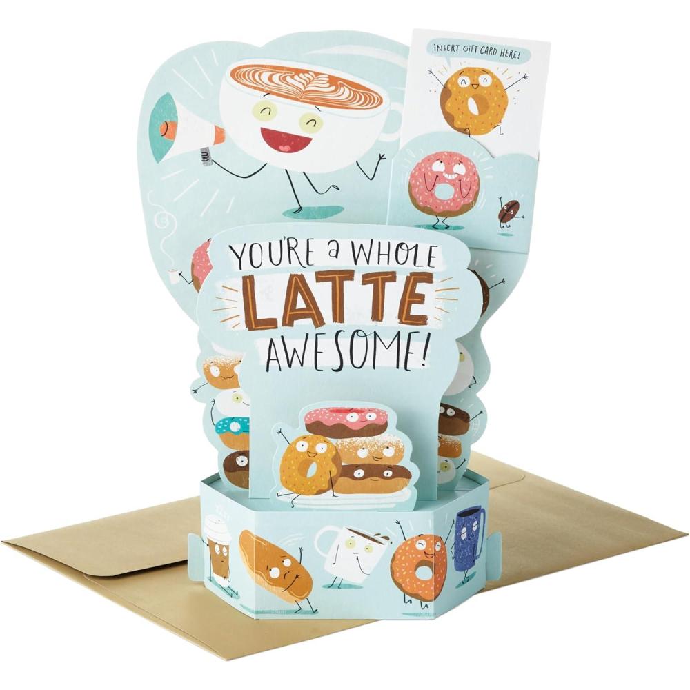 imageHallmark Paper Wonder Shoebox Funny PopUp Gift Card Holder A Whole Latte Awesome
