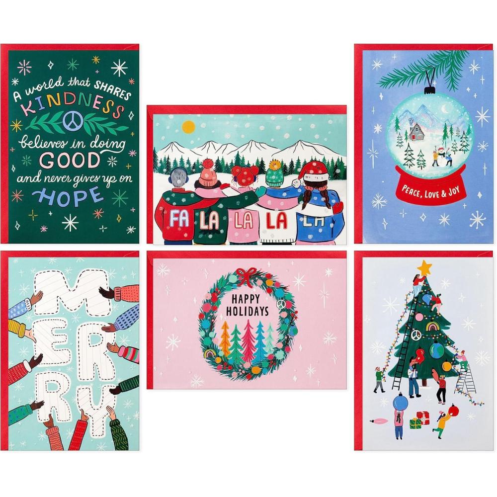 imageHallmark Pastel Boxed Christmas Card Assortment 24 Cards and Envelopes Hope Unity KindnessHope  Unity Kindness Holiday Card Assortment