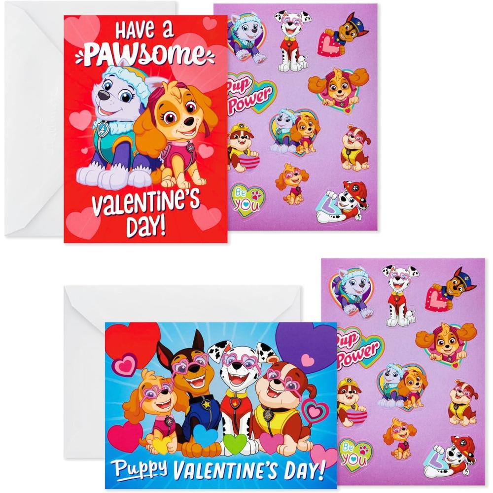 imageHallmark Paw Patrol Valentines Day Cards and Stickers for Kids School 24 Classroom Valentines with EnvelopesPaw Patrol Valentines with Stickers