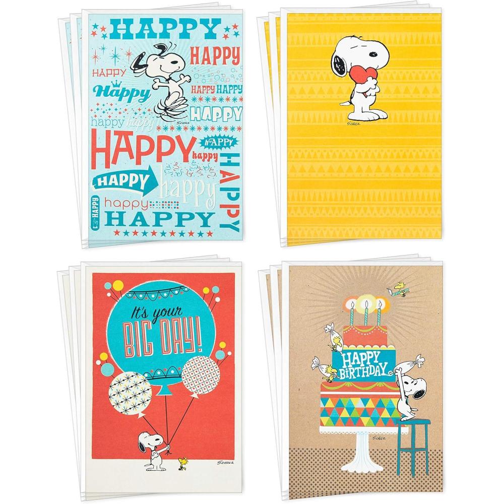 imageHallmark Peanuts Birthday Card Snoopy Hugs for Kids Grandchildren Friends FansIts Your Big Day