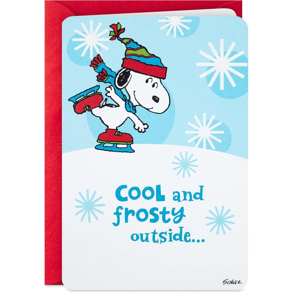 imageHallmark Peanuts Christmas Card Snoopy Ice SkatingSnoopy Ice Skating