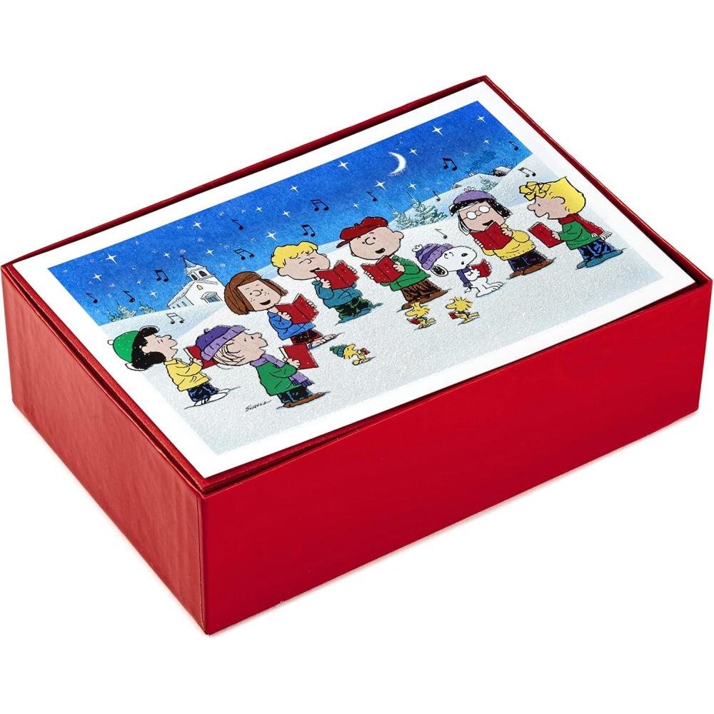 imageHallmark Peanuts Christmas Gift Card Holders or Money Holders Assortment Charlie Brown ampamp Snoopy 36 Cards with EnvelopesCaroling Peanuts Gang Holiday Cards
