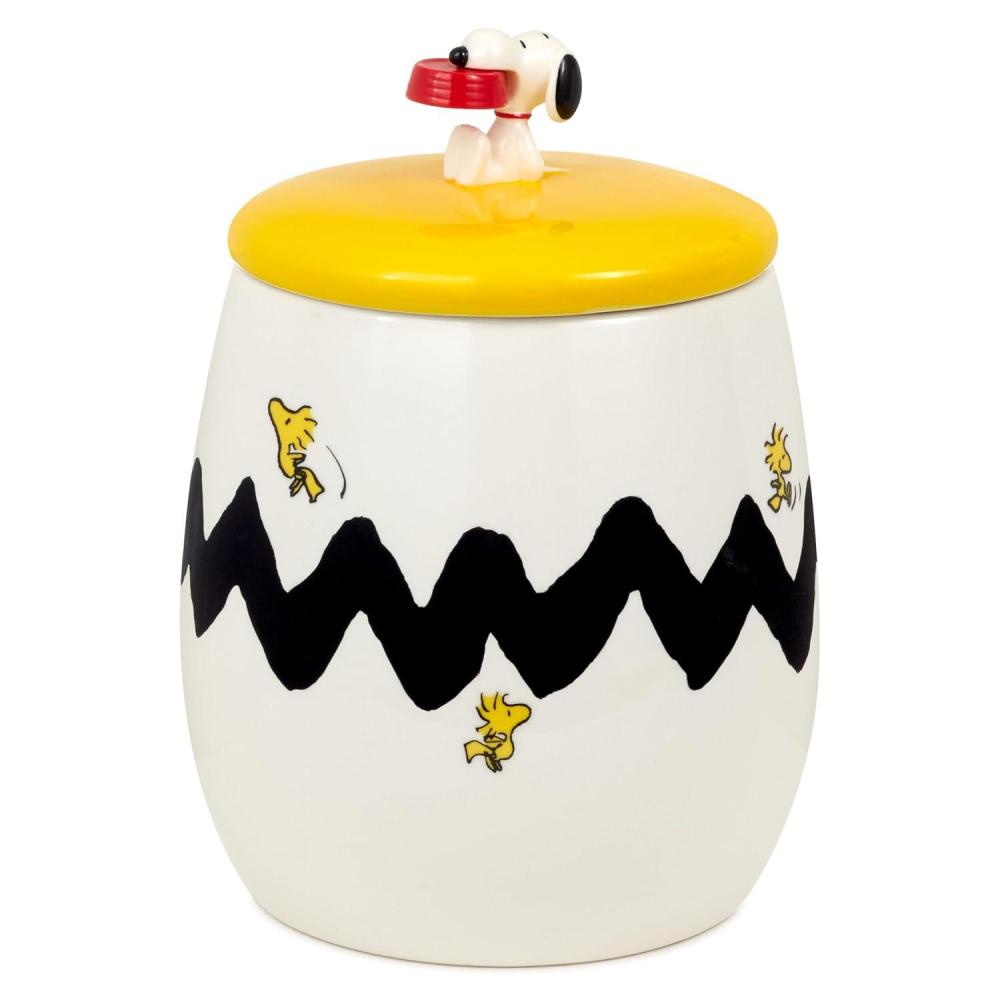 imageHallmark Peanuts Cookie Jar With Sound 10quot Snoopy and Woodstock Gift for Fans and Collectors