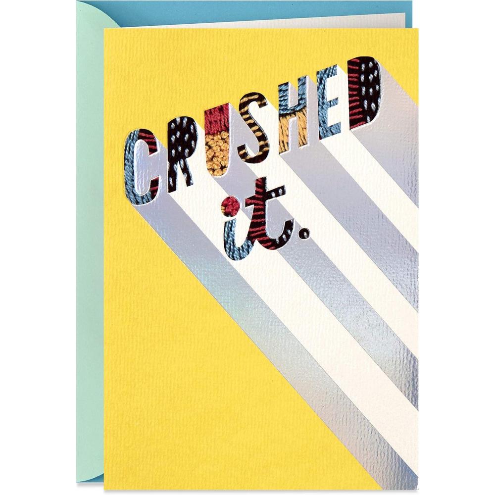 imageHallmark Peanuts Graduation Card with Sound Snoopy Cap and Gown for High School Kindergarten Middle School College and College GraduatesCrushed It