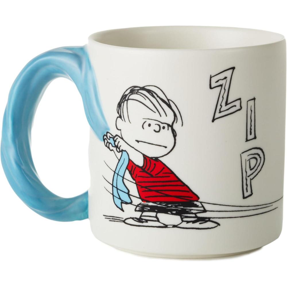 imageHallmark Peanuts Linus and Snoopy Coffee Mug Dimensional Blanket 17 oz Gifts for Moms Dad Teacher Boss