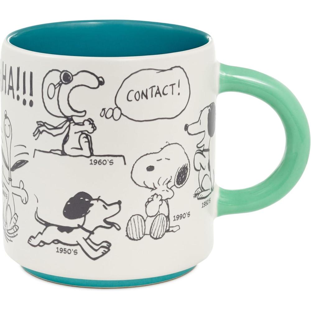 imageHallmark Peanuts Sculpted Mug 145 oz Snoopy Doghouse Gift for Mom Dad Fans75th Anniversary Snoopy Mug