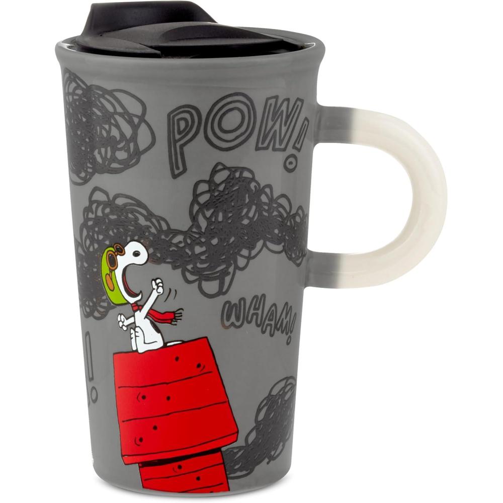 imageHallmark Peanuts Sculpted Mug 145 oz Snoopy Doghouse Gift for Mom Dad FansGray