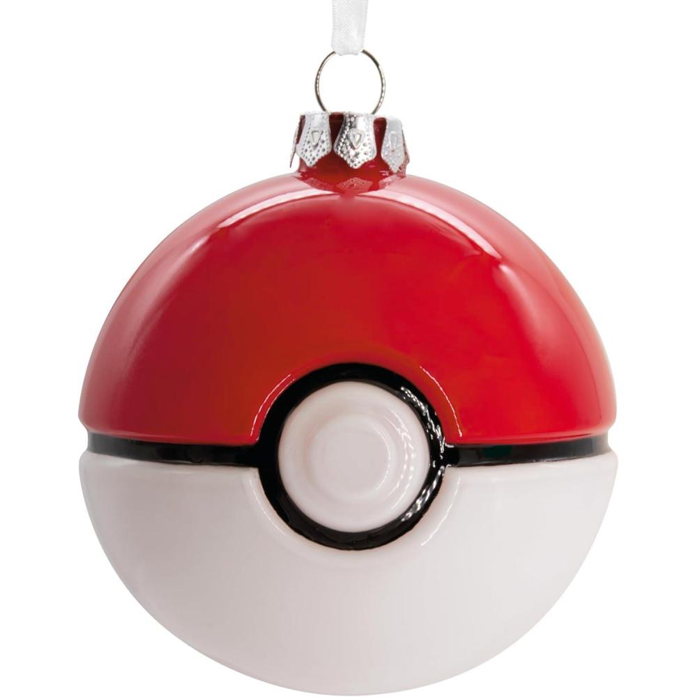 imageHallmark Pokmon Pok Ball Christmas Ornament Blown GlassPok Ball
