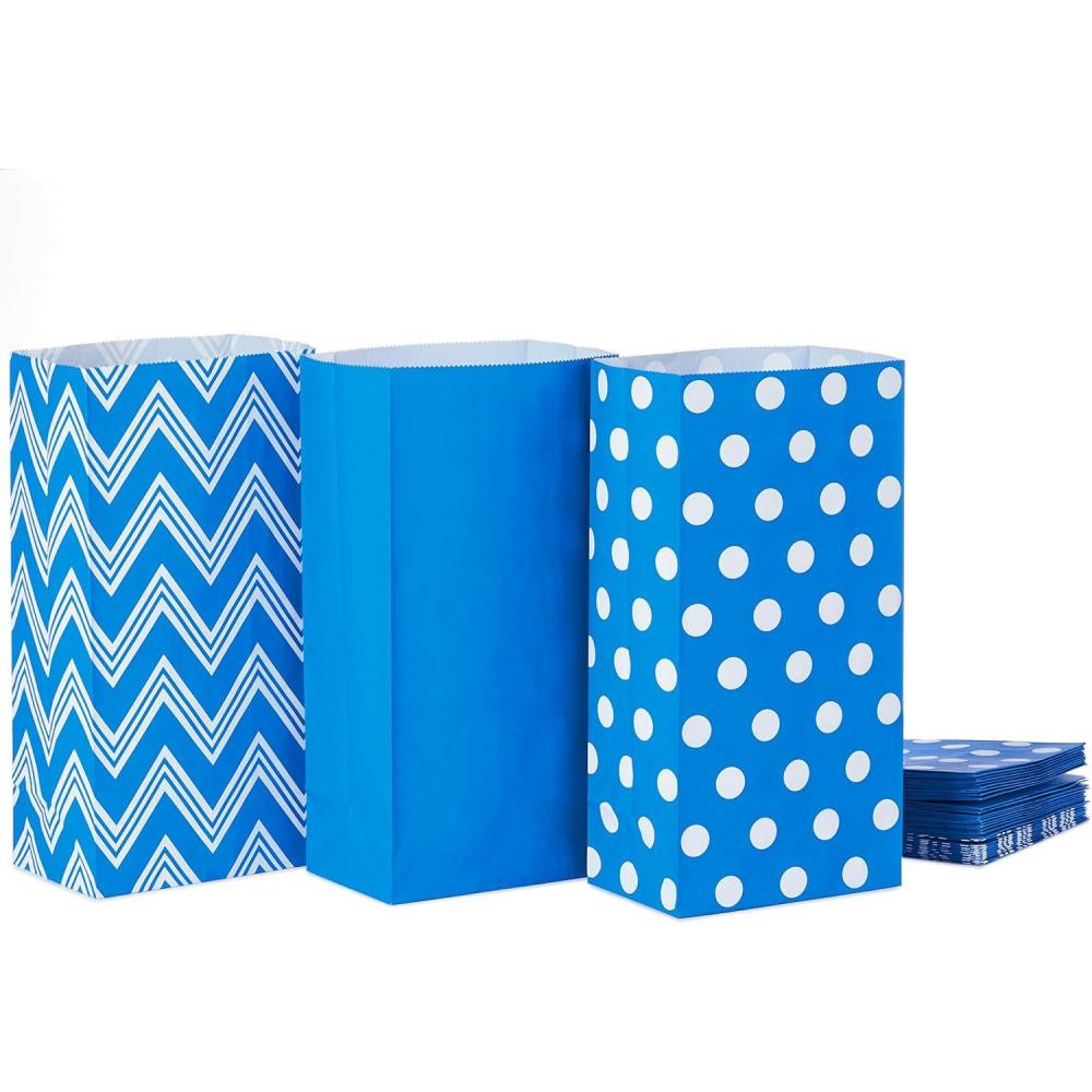 imageHallmark Red and White Stripe Party Favor and Wrapped Treat Bags with Gift Tag Stickers 30 Bags 30 Labels for Christmas Valentines Day Birthdays May Day Care Packages and MoreBlue Chevron  Solid  Polka Dot