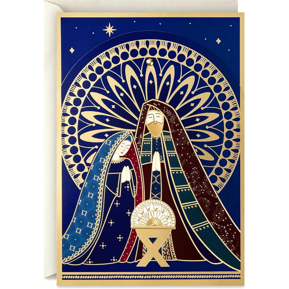 imageHallmark Religious Christmas Boxed Cards Nativity Scene 16 Christmas Cards and 17 EnvelopesNativity Hangable Holiday Cards