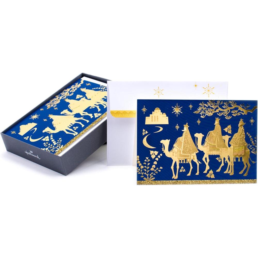imageHallmark Religious Christmas Boxed Cards Nativity Scene 16 Christmas Cards and 17 EnvelopesThree Kings