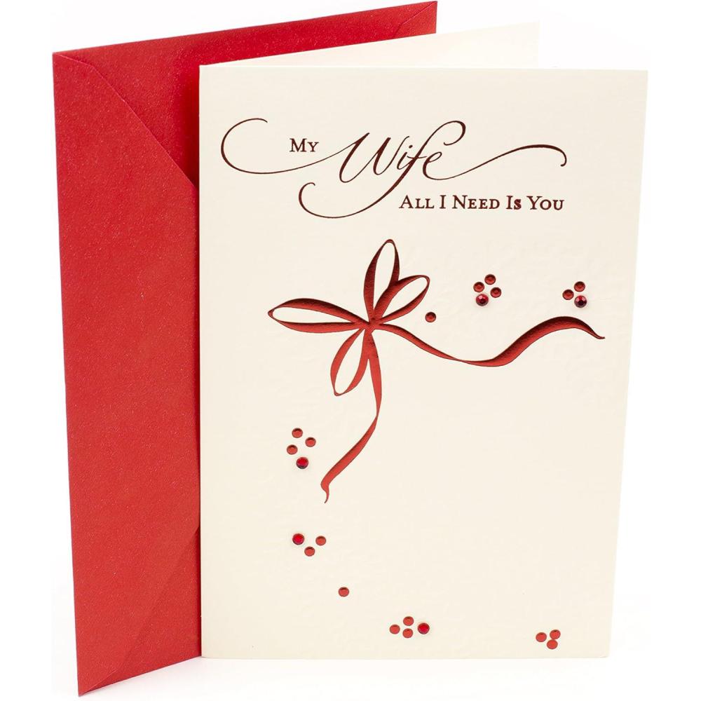imageHallmark Romantic Christmas Card for Wife Red Metallic
