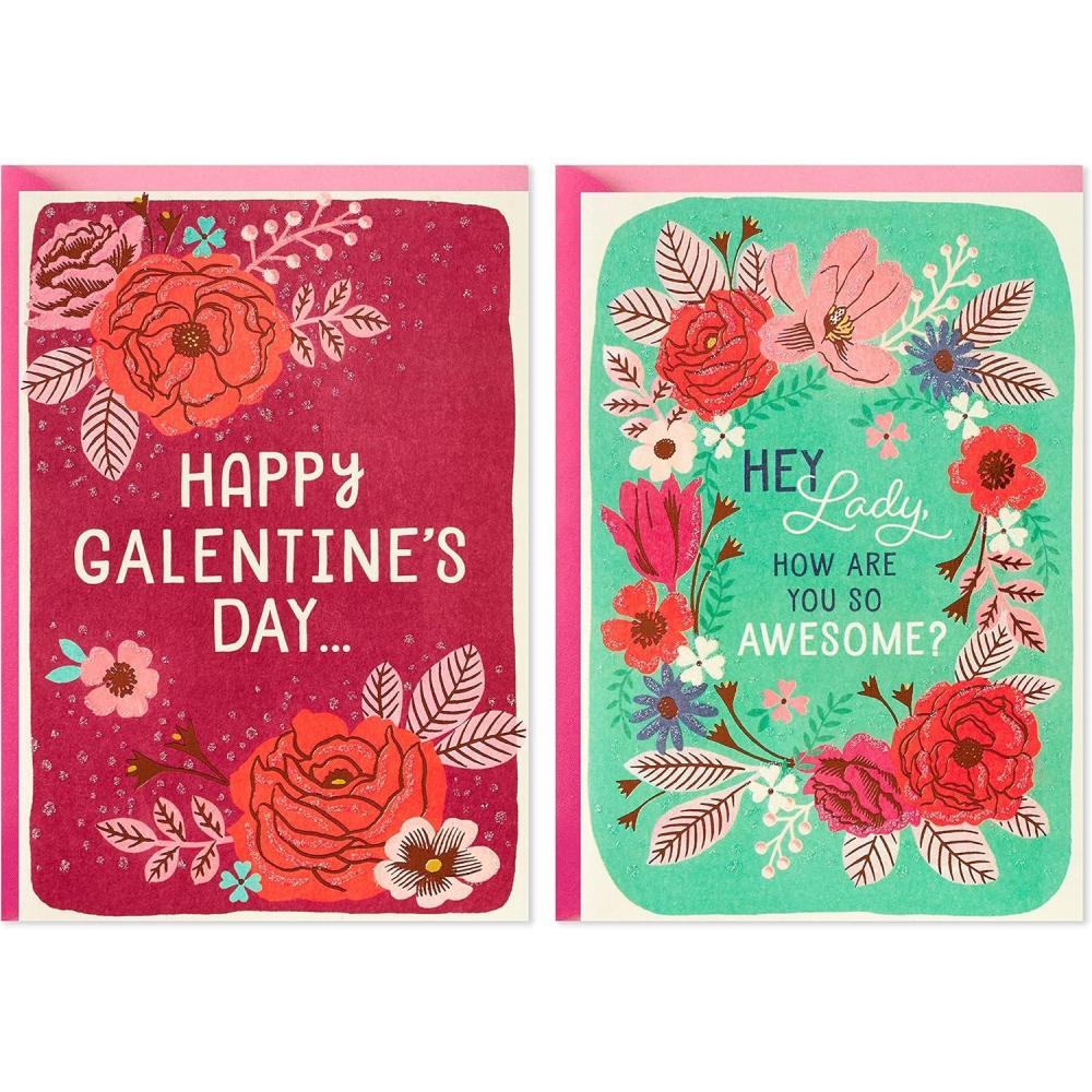 imageHallmark Schitts Creek Pack of 4 Valentines Day Cards Bunch of RosesFloral Galentines Day  2 Cards with Envelopes