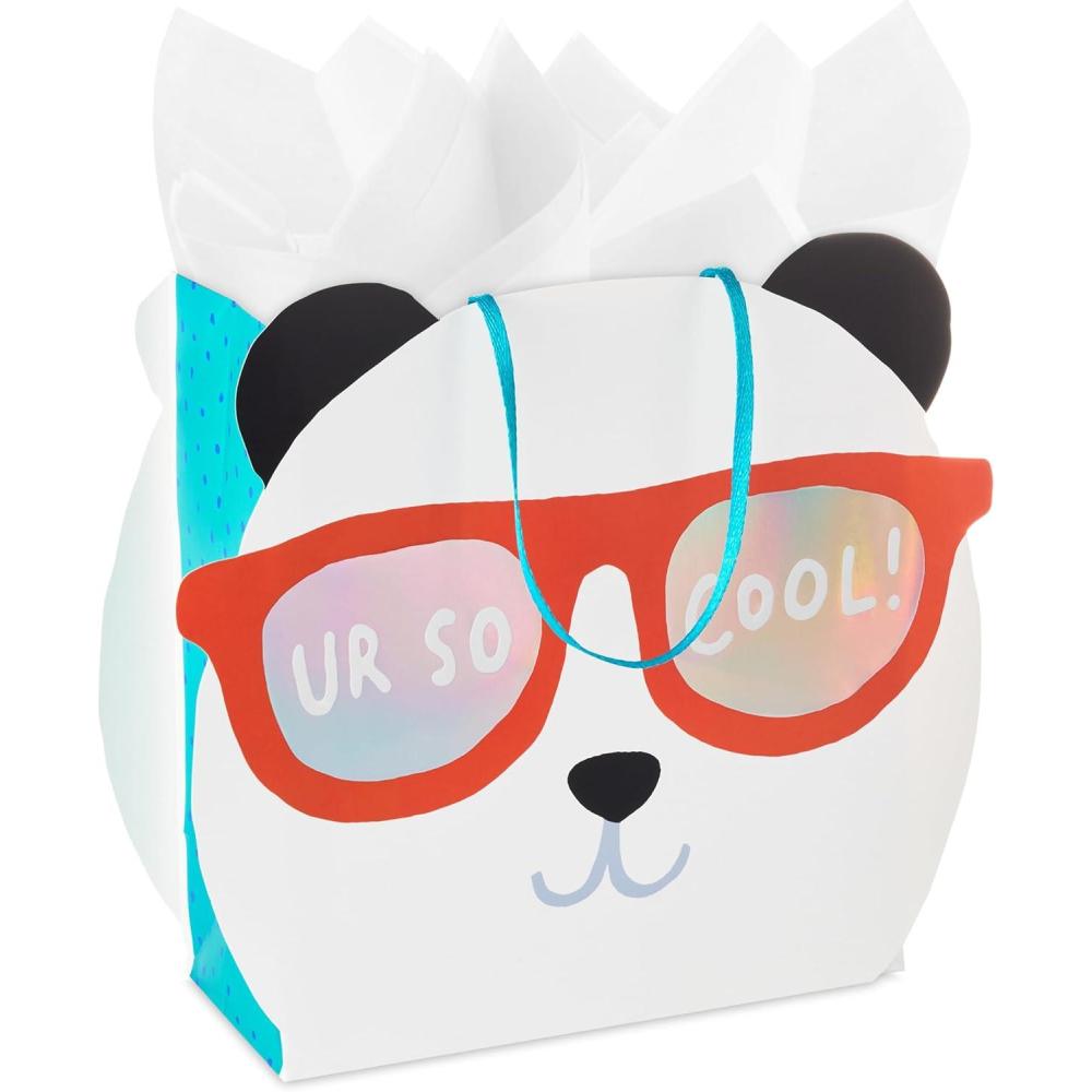 imageHallmark Sesame Street 13quot Large Gift Bag with Tissue Paper Big Bird Elmo Grover Cookie Monster for Birthdays Christmas Back to SchoolPanda in Sunglasses
