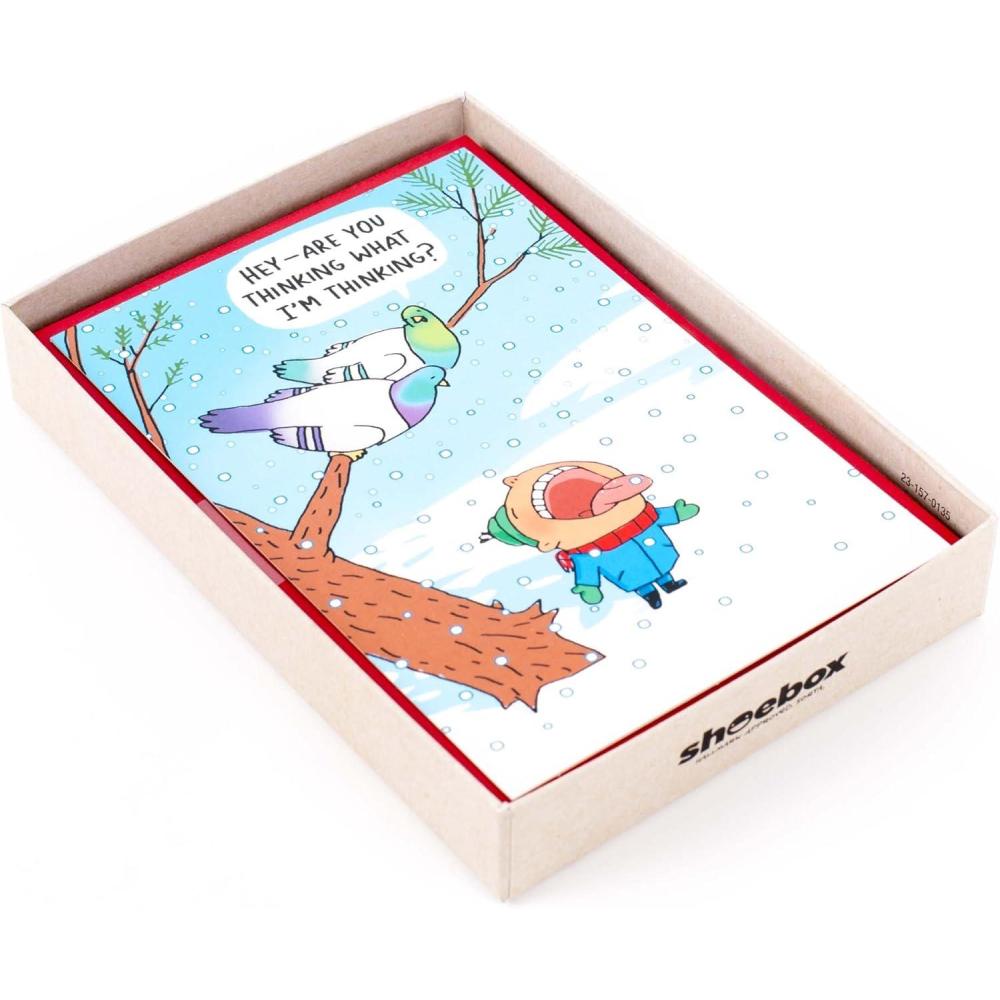 imageHallmark Shoebox Funny Boxed Christmas Cards Assortment Crack Me Up 4 Designs 24 Christmas Cards with Envelopes 5XPX9457Snowbirds
