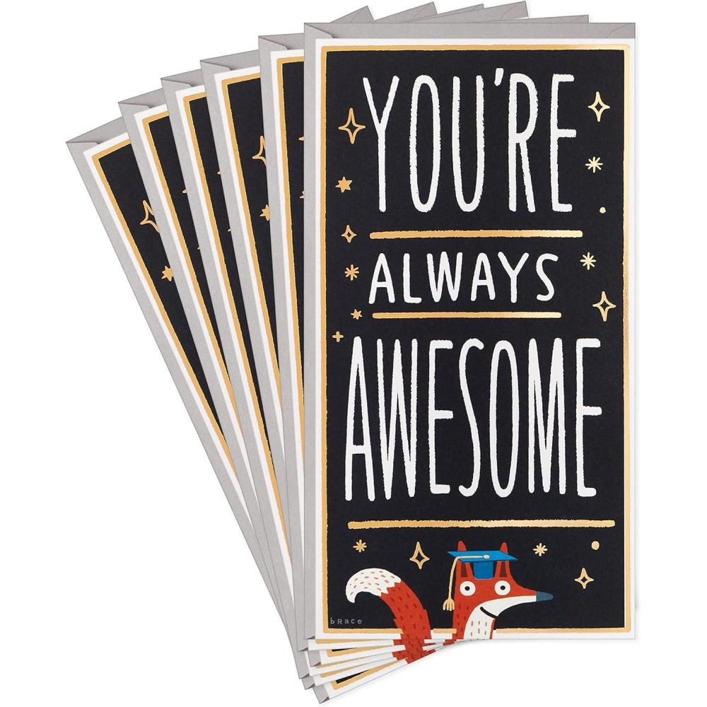 imageHallmark Shoebox Funny Graduation Gift Card Holders or Money Holders Youre Always Awesome 6 Cards with EnvelopeAlways Awesome  6 Money Holder Cards