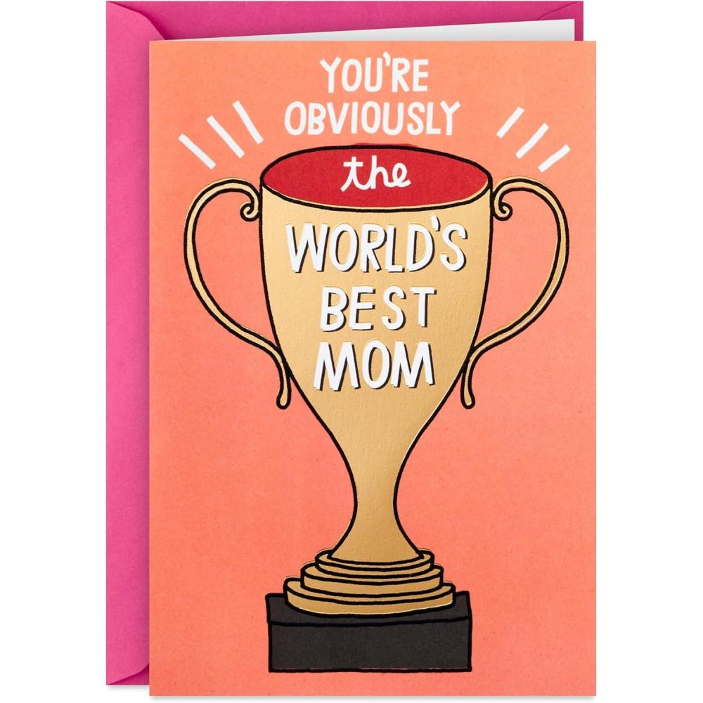 imageHallmark Shoebox Funny Mothers Day Card from Son or Daughter Worlds Best Mom Trophy