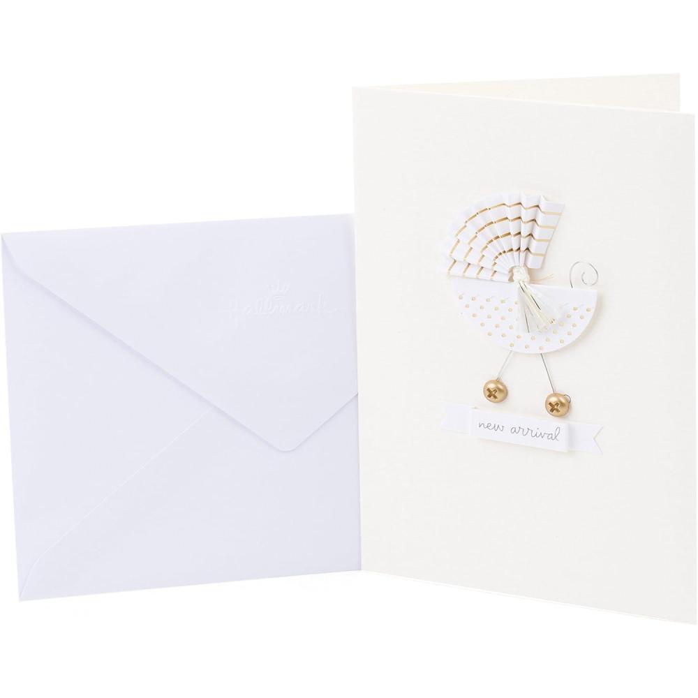 imageHallmark Signature Baby Shower Card for New Parents Hello Little One Welcome New Baby Congratulations Gender RevealStroller