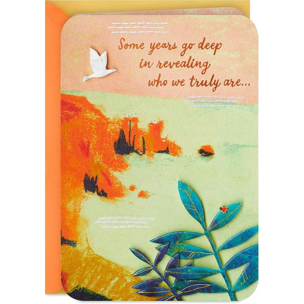 imageHallmark Signature Birthday Card Seashell Birthday CakeDetermined  Strong  Resilient