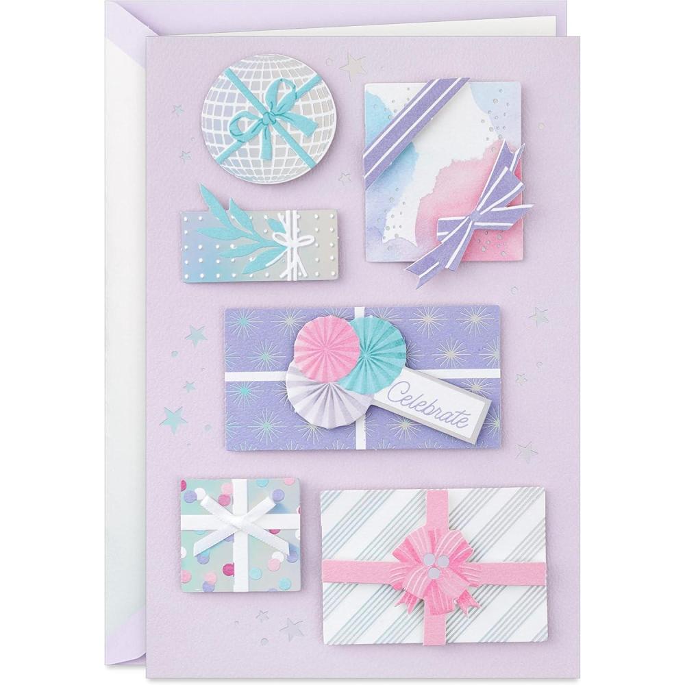 imageHallmark Signature Birthday Card for Her Sparkly Birthday CakeWrapped Gifts