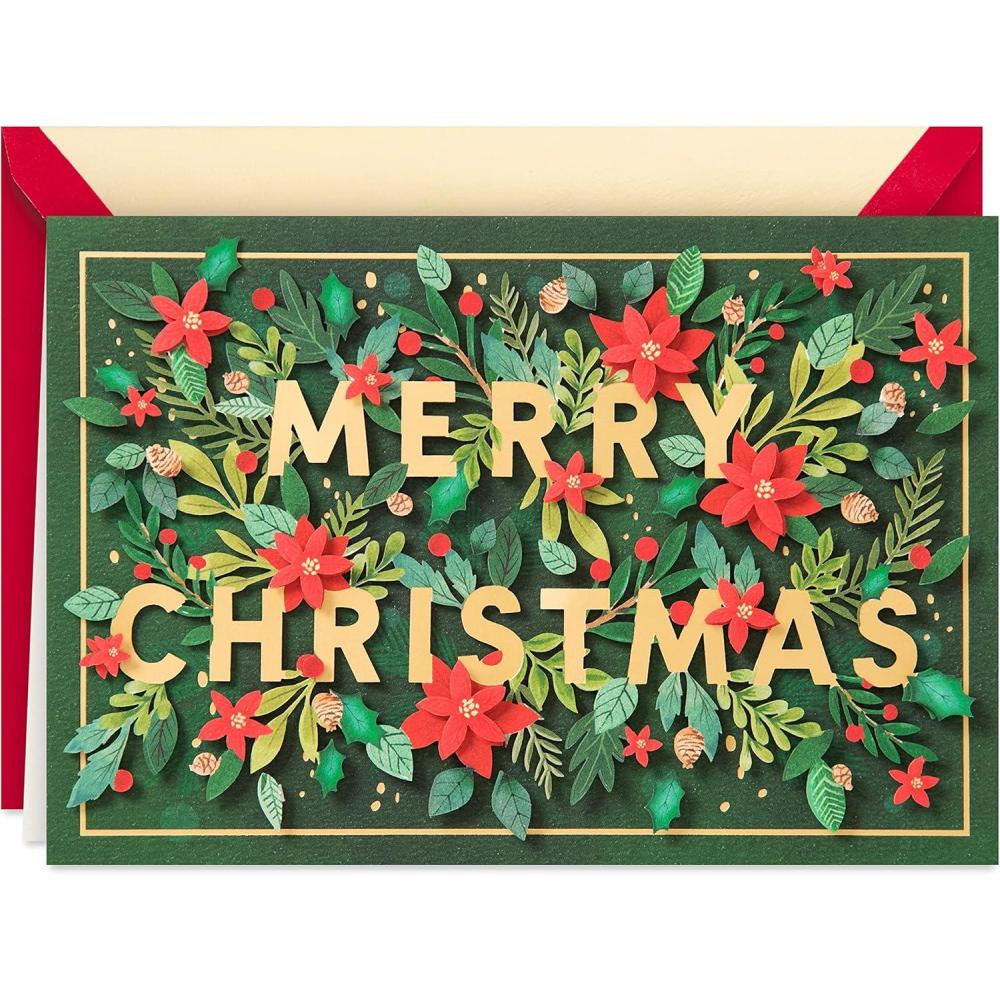 imageHallmark Signature Christmas Card Floral Merry ChristmasMerry Christmas Floral
