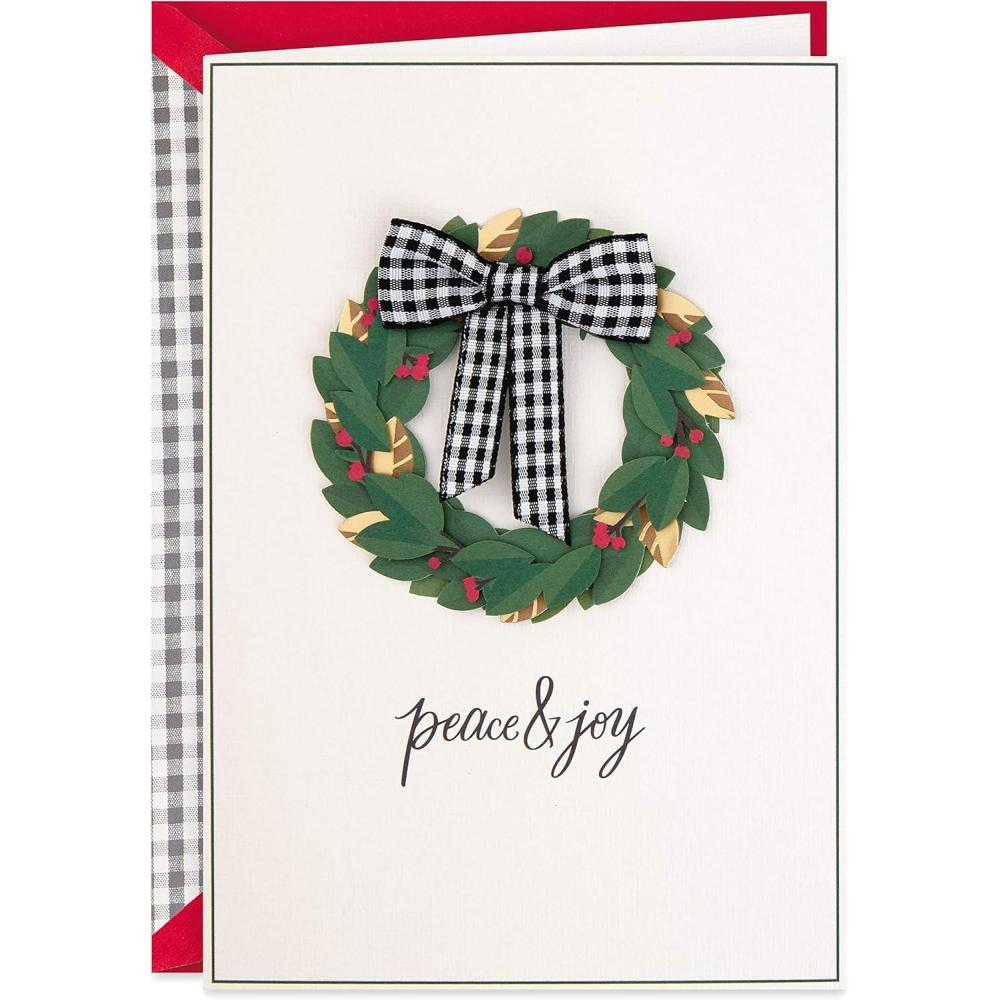 imageHallmark Signature Christmas Card Peace and Joy WreathPeace and Joy Wreath