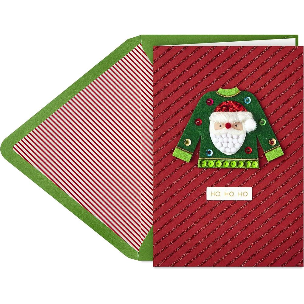 imageHallmark Signature Christmas Card Red TruckSanta Sweater