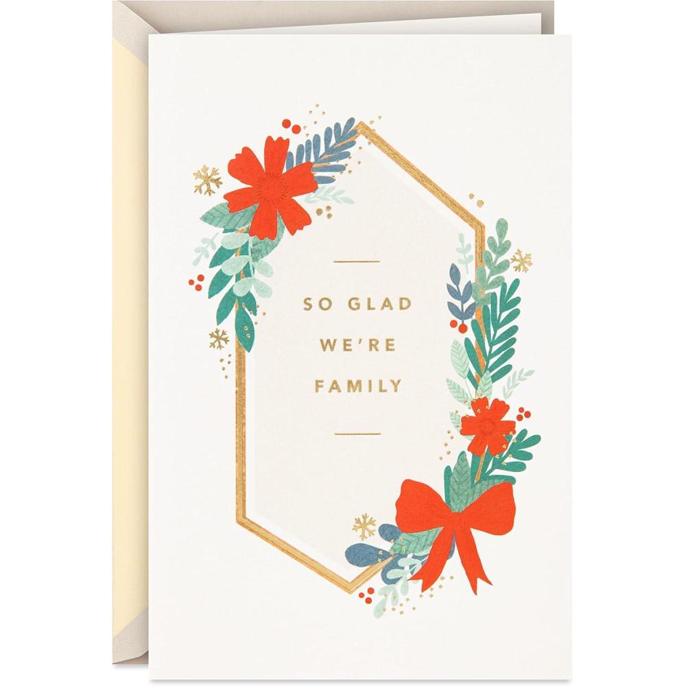 imageHallmark Signature Christmas Card for Family So Glad Were FamilyWreath  So Glad Were Family